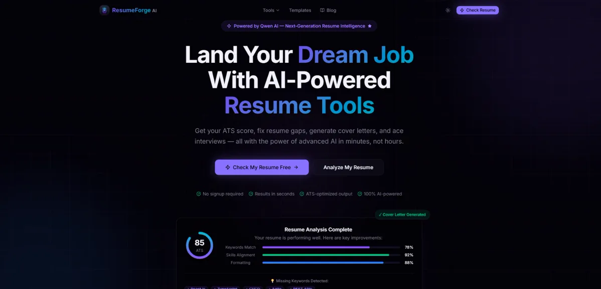 ResumeForge AI — AI & Career Technology case study